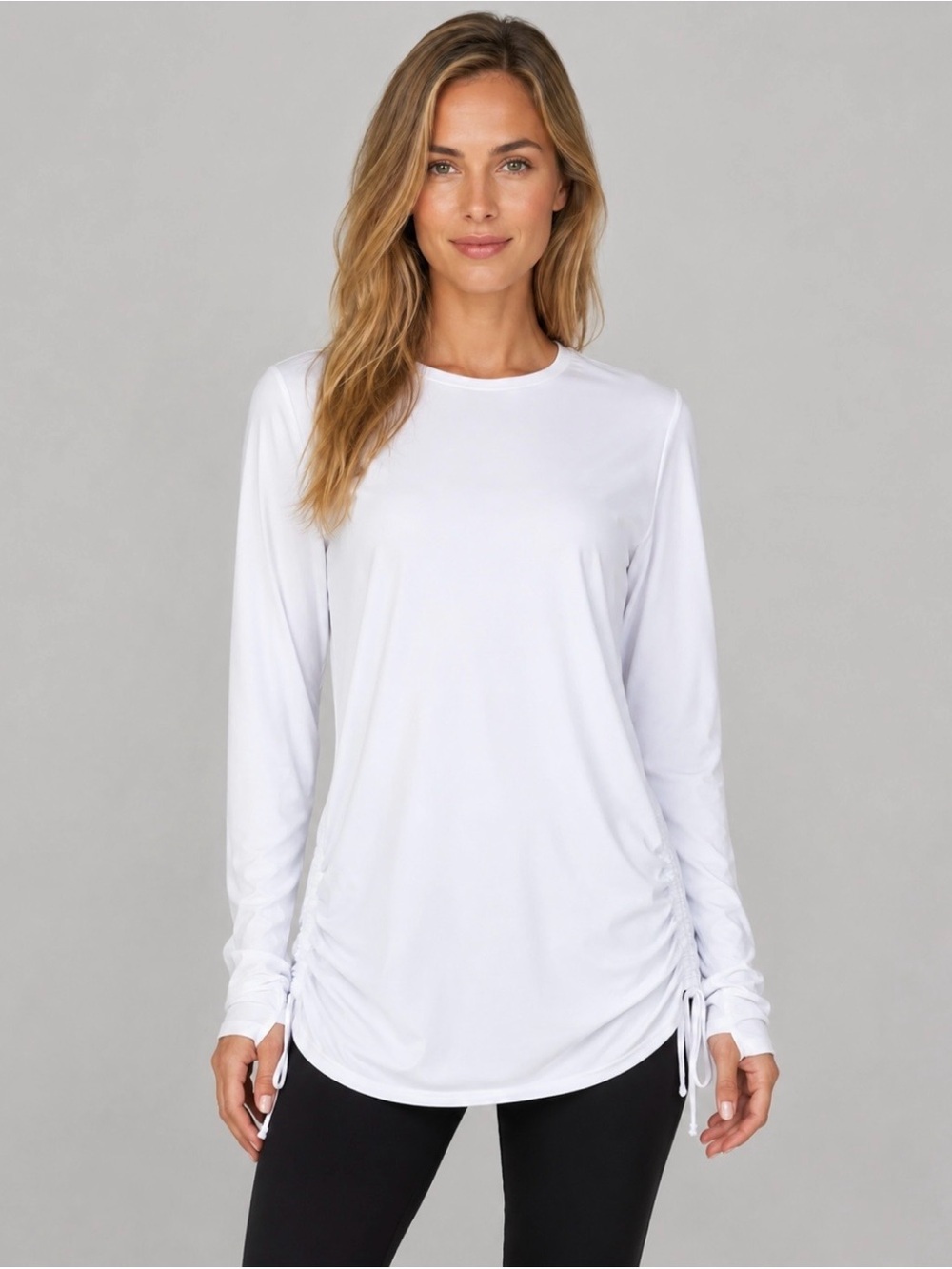 LANDSEND Women’s SPF 50 Adjustable Rashguard Swim Tunic